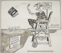 'Here!  I warned you not to go near the water!'